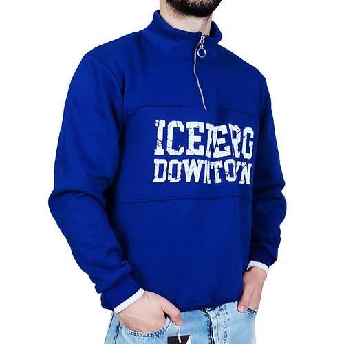 دورس مردانه یقه نیم زیپ آبی طرح ICE | خرید از فروشگاه لباس در اردبیل