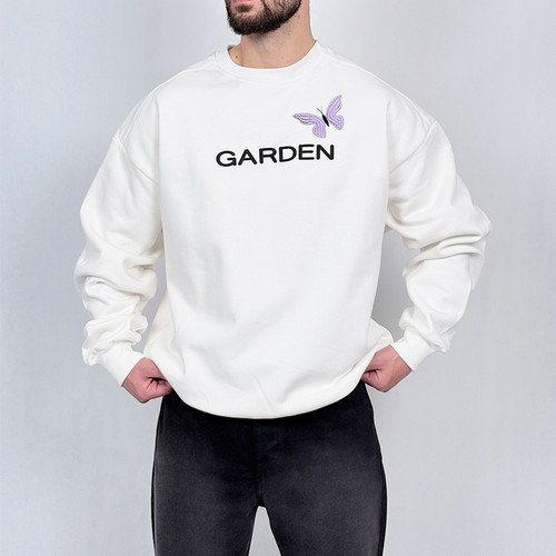 دورس مردانه سفید پنبه سه نخ طرح پروانه مینیمال