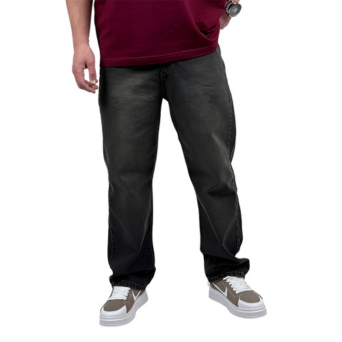 شلوار جین بگ مردانه مشکی دو رنگ کد 3