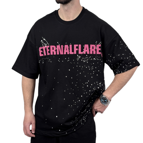 تیشرت آستین کوتاه مردانه مشکی دونخ مدل ETERNALFLARE
