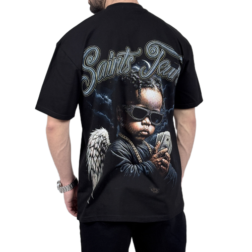 تیشرت آستین کوتاه مردانه مشکی مدل دلار