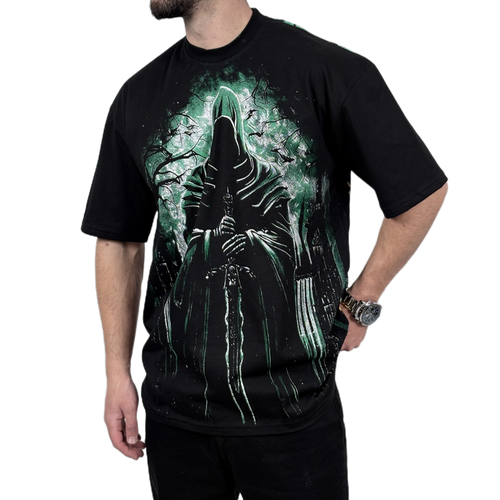 تیشرت آستین کوتاه مردانه مشکی مدل KADO