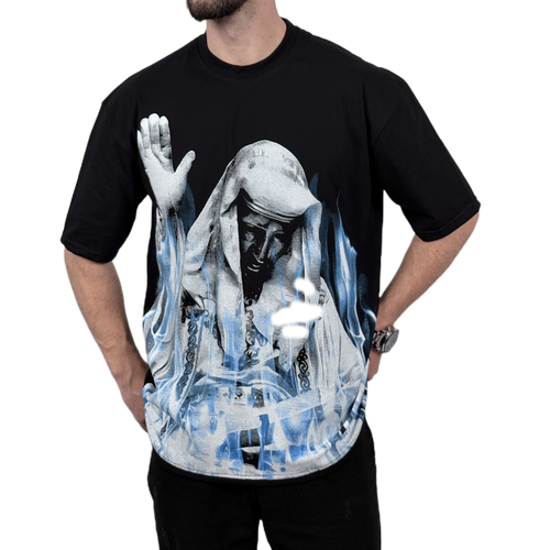 تیشرت آستین کوتاه مردانه مشکی مدل دست مومیایی